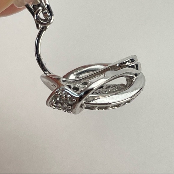 CRYSTAL Knot Clip On Earrings - Picture 8 of 10